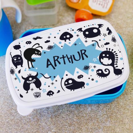 Personalised Monsters Blue Lunch Box Extra Image 2